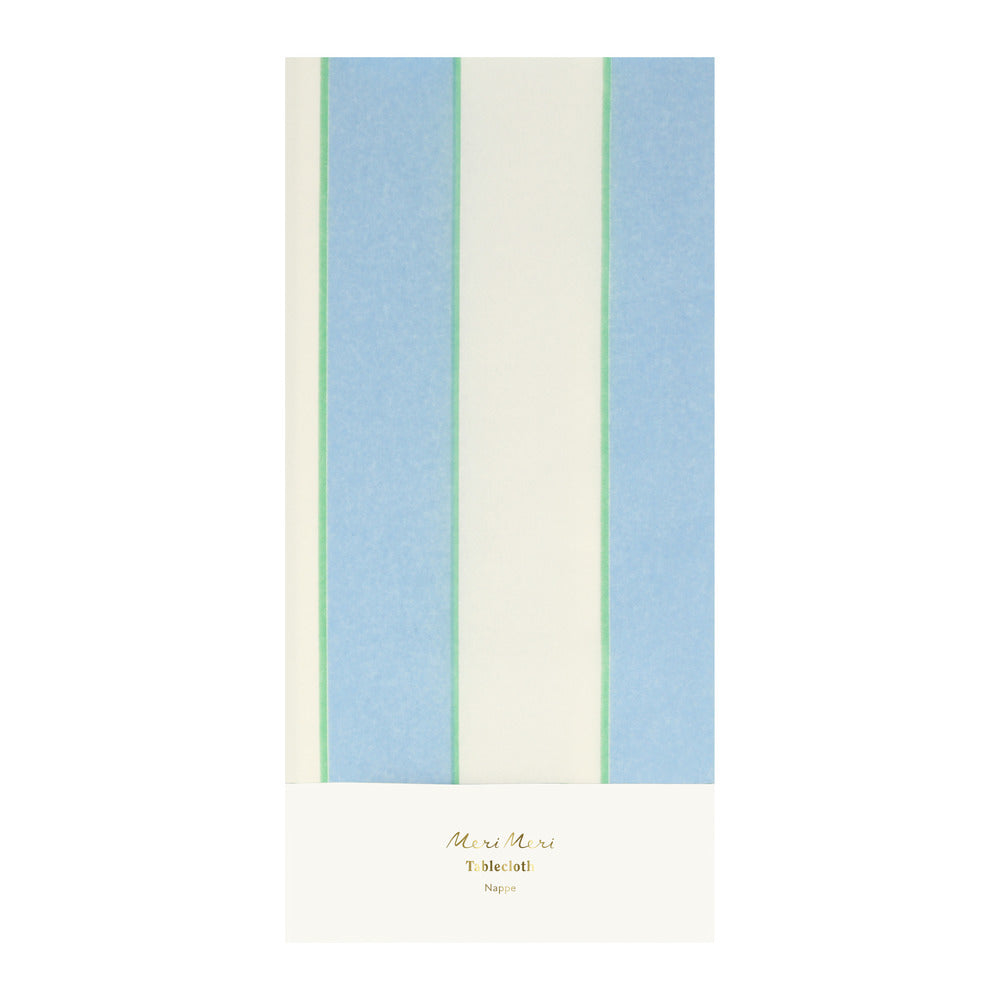 Mantel de papel - rayas celestes