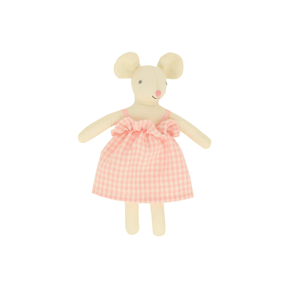 Mini muñeco raton en saquito de frutilla