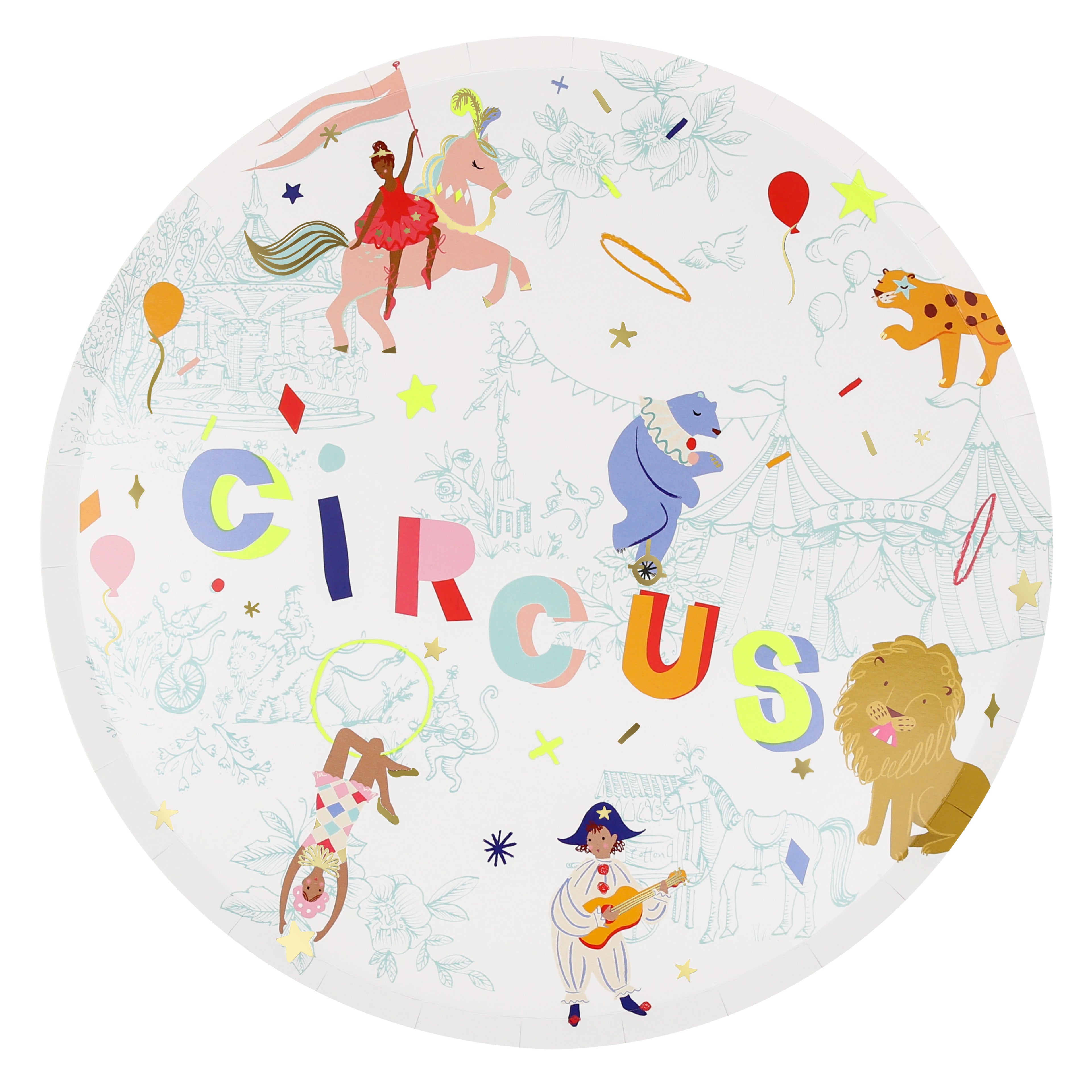 Platos circo multicolor - grandes