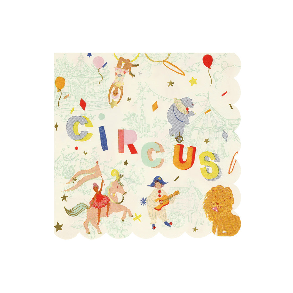 Servilletas circo multicolor - grandes