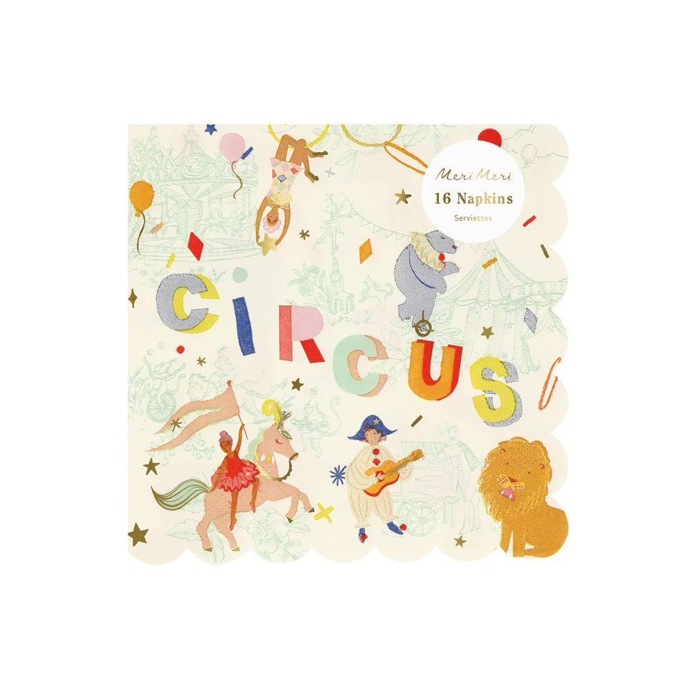 Servilletas circo multicolor - grandes