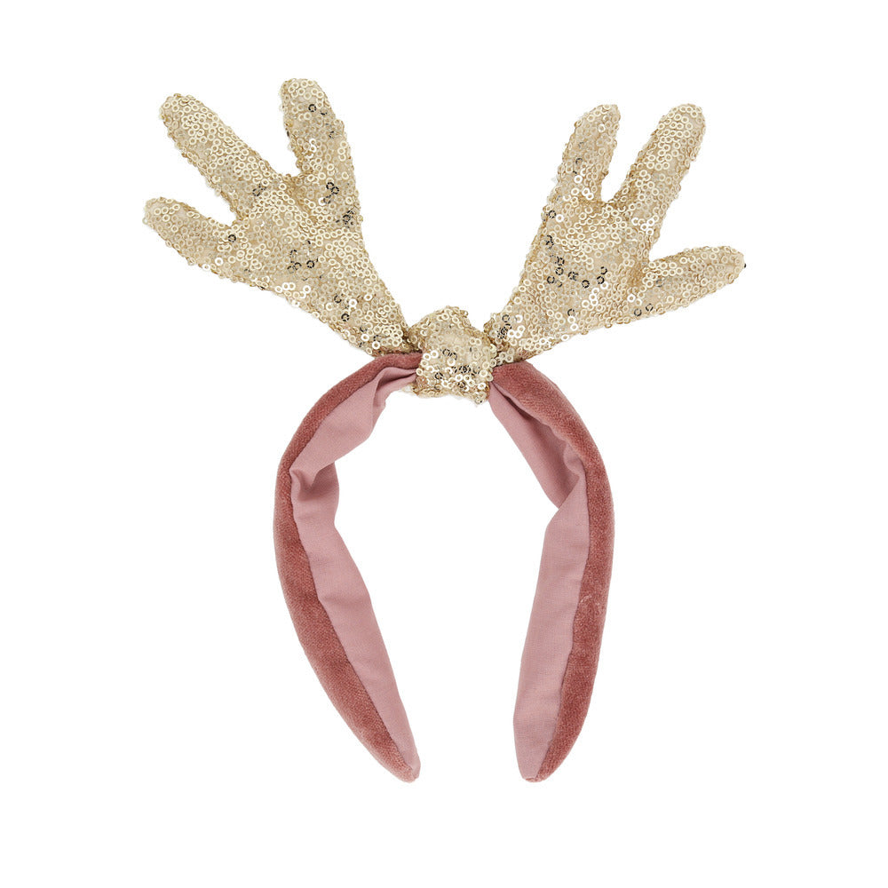 Cintillo de terciopelo con astas de lentejuelas