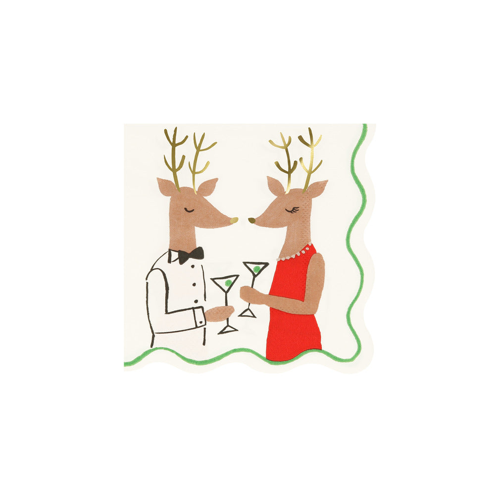 Servilletas Mr. & Mrs. Reindeer - pequeñas