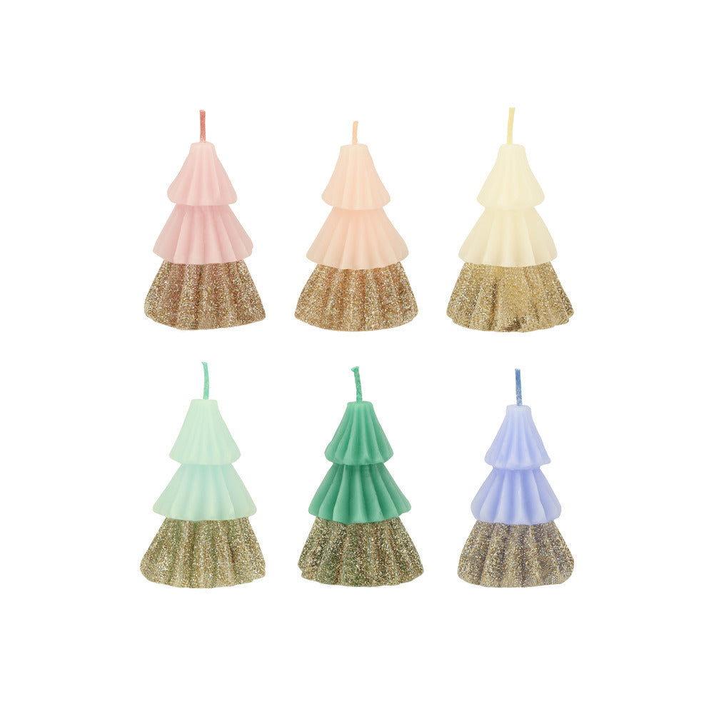 Velas con forma de árbol - pastel pequeñas