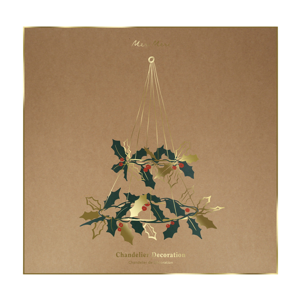 Lámpara decorativa con hojas de muerdago
