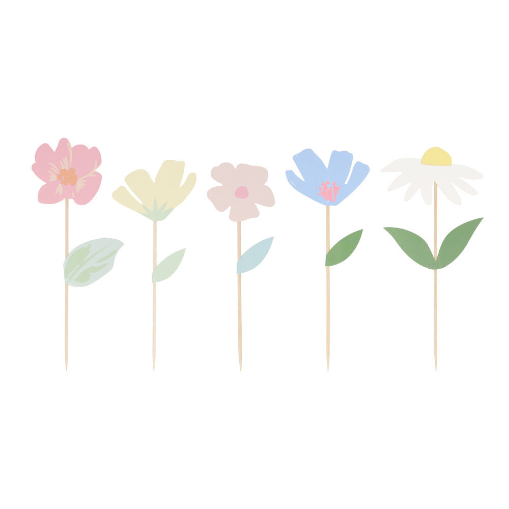 Toppers para torta + faja - flores