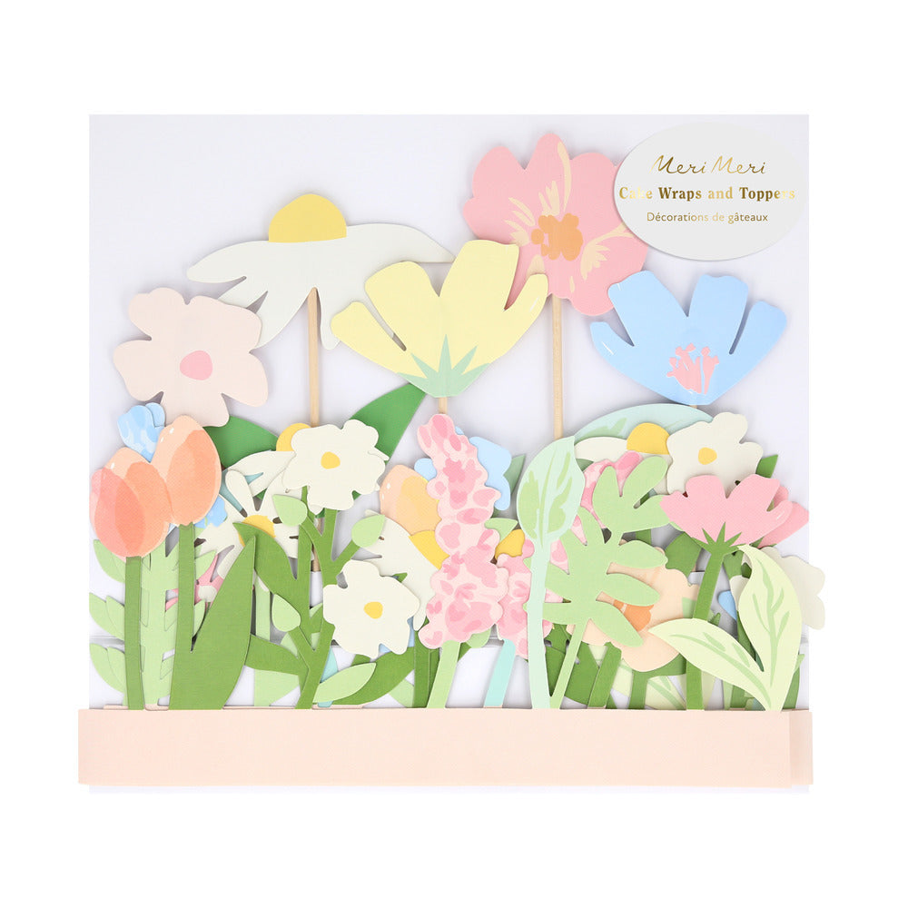 Toppers para torta + faja - flores