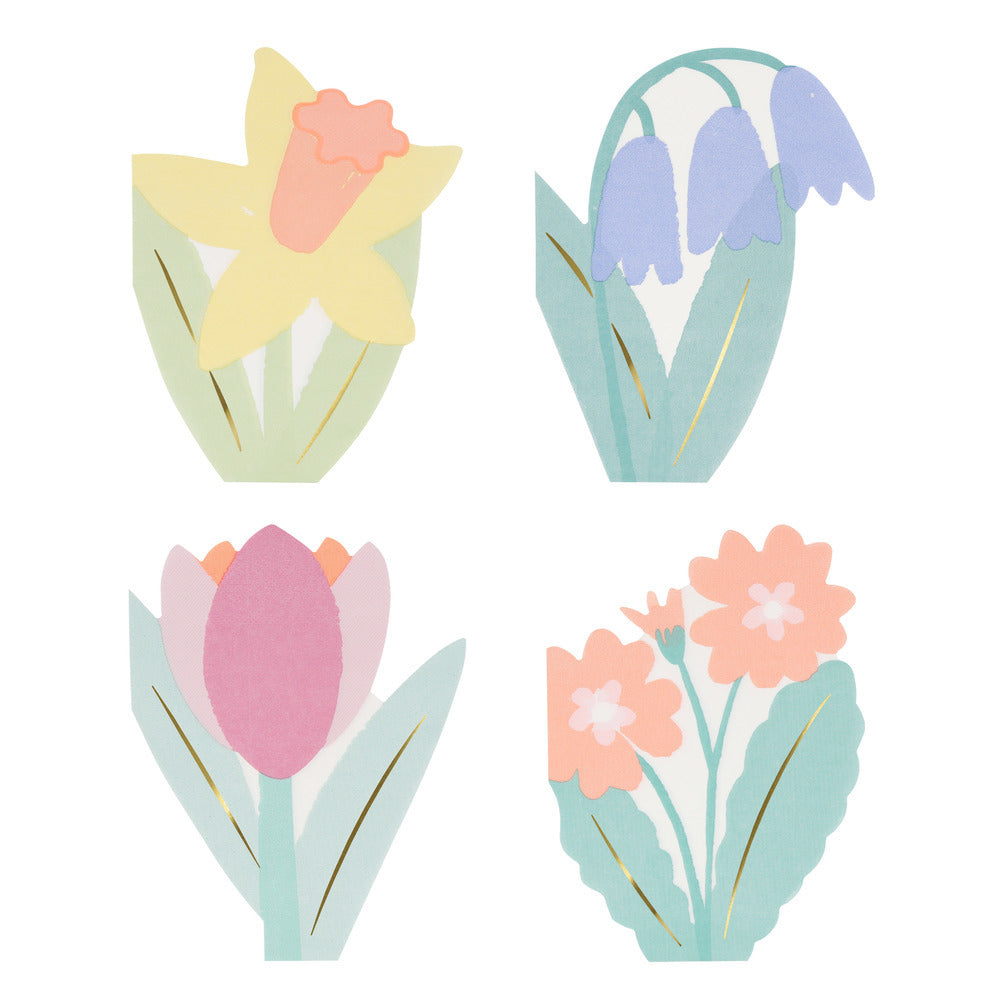 Servilletas con forma de flores - 4 diseños