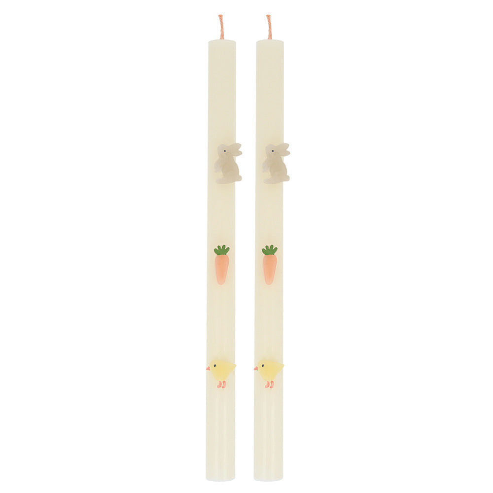 Velas de mesa con iconos de Pascua
