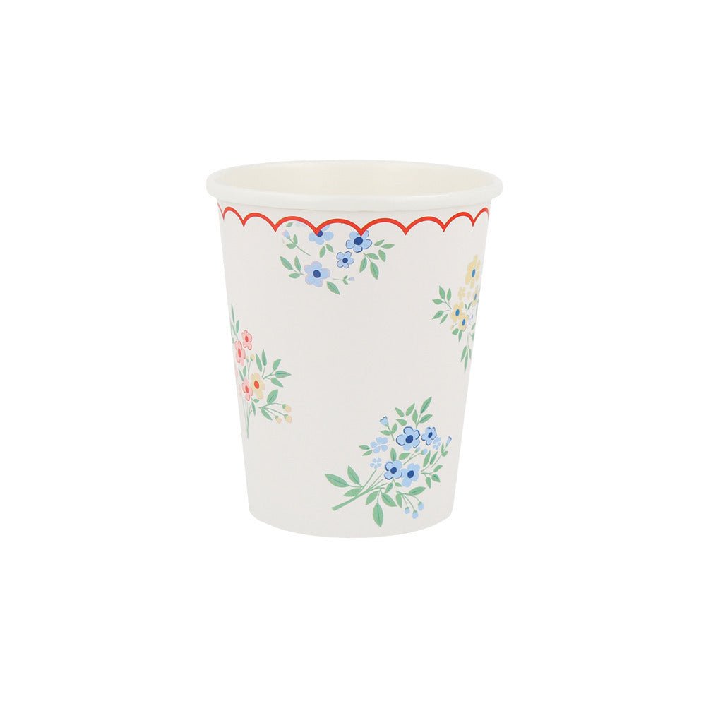 Vasos flores rojo y celeste