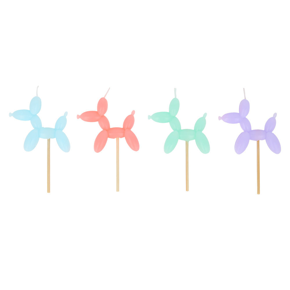 Velas con forma de perrito de globos