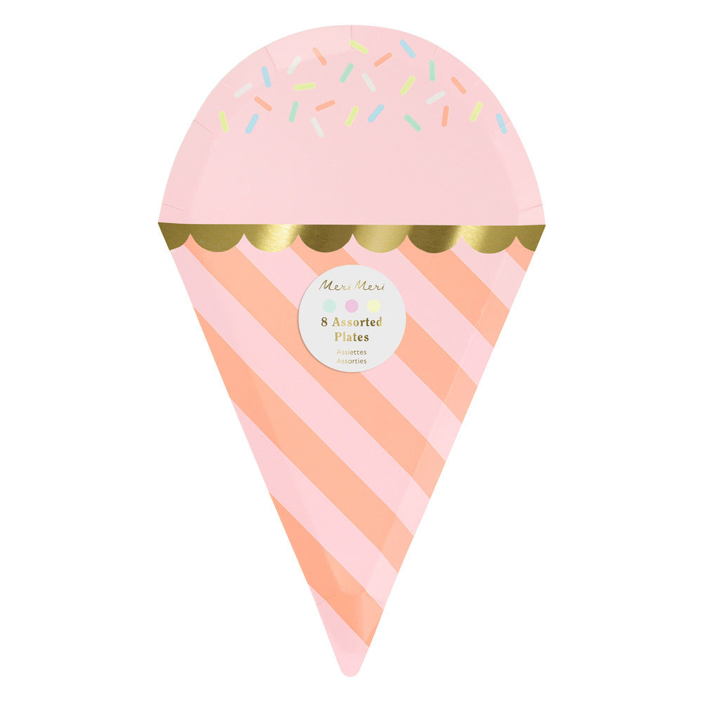 Platos con forma de helados con chispitas