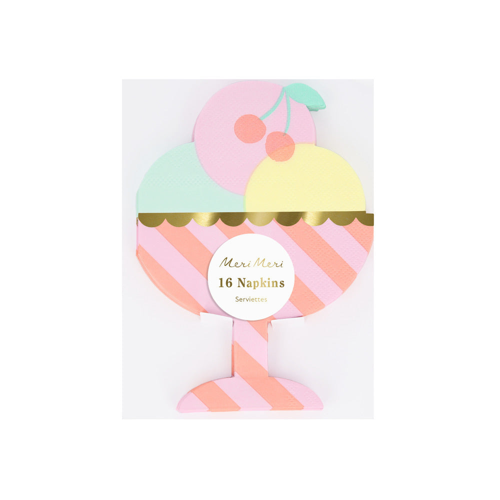 Servilletas con forma de copa de helados