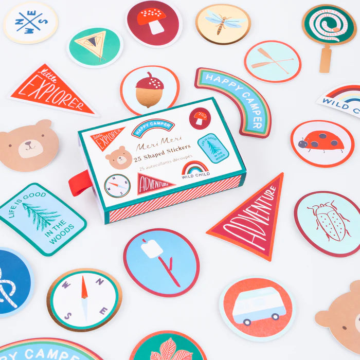 Stickers en cajita - camping