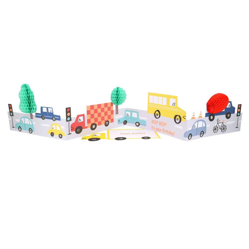 Tarjeta - medios de transporte (happy birthday)