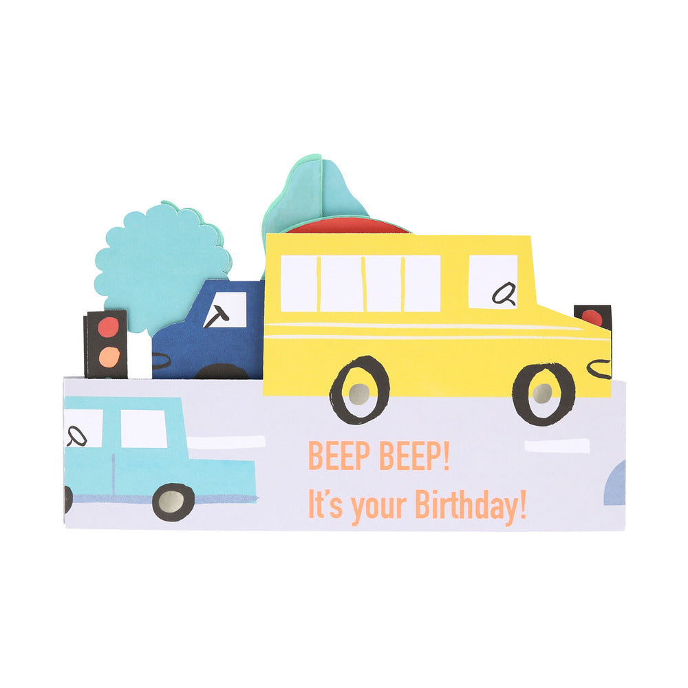 Tarjeta - medios de transporte (happy birthday)