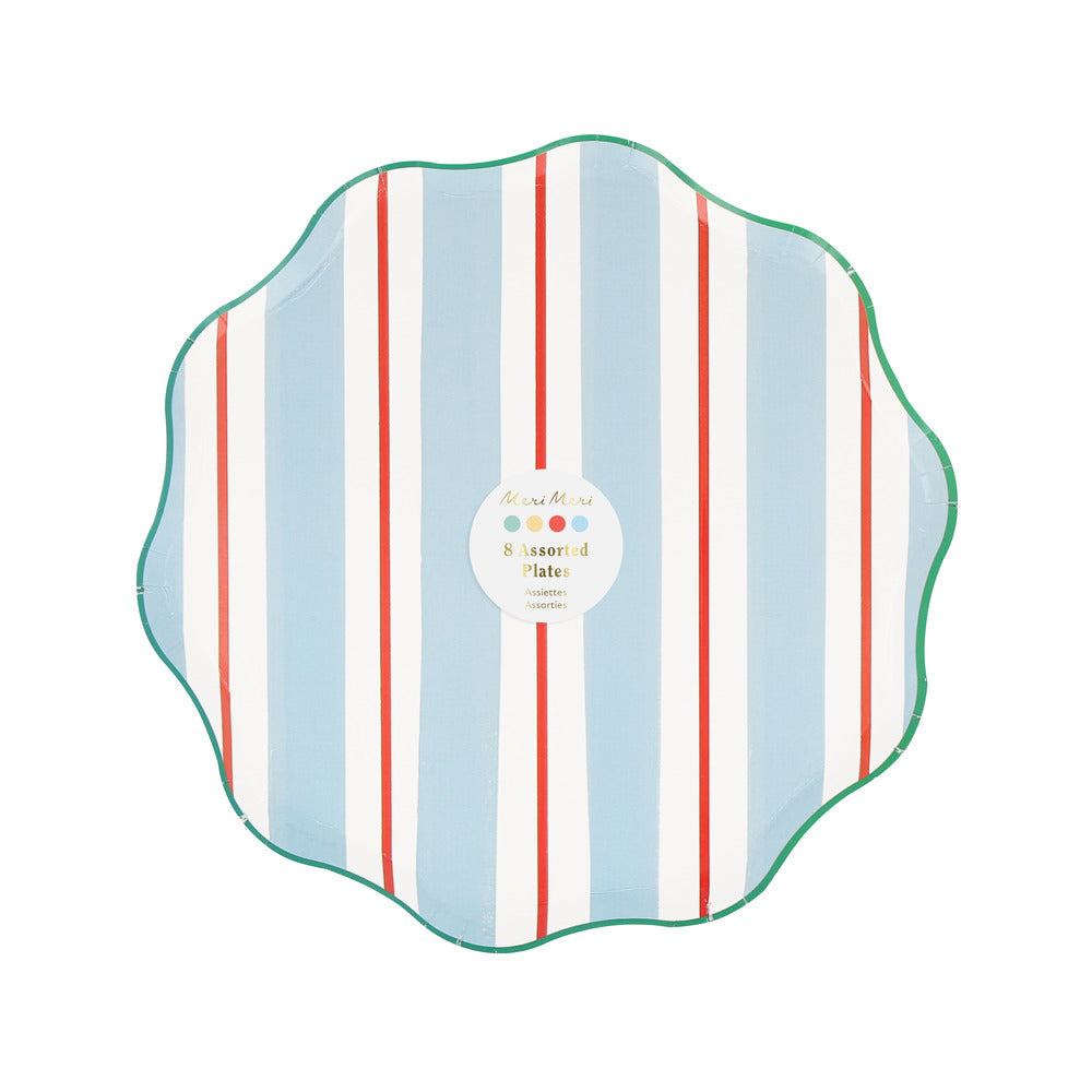 Platos preppy stripes - medianos