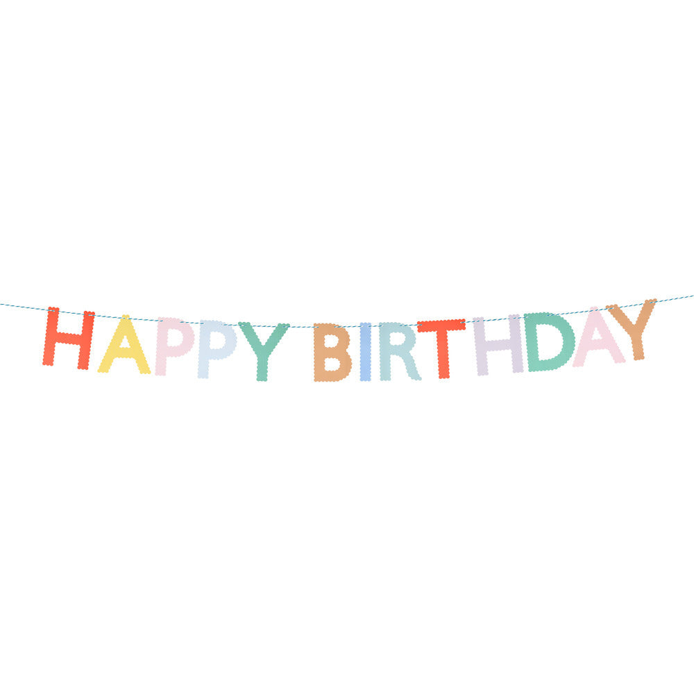 Guirnalda orillas onduladas - Happy Birthday multicolor
