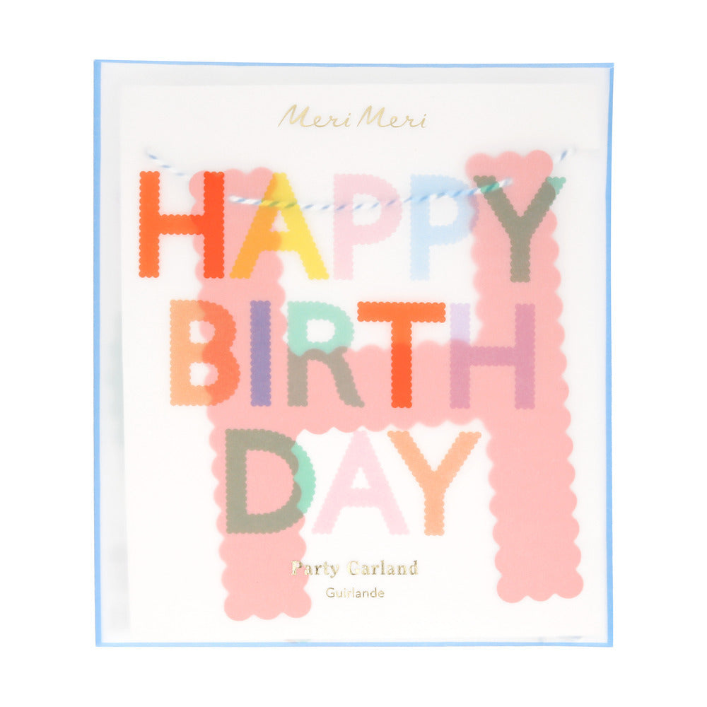 Guirnalda orillas onduladas - Happy Birthday multicolor