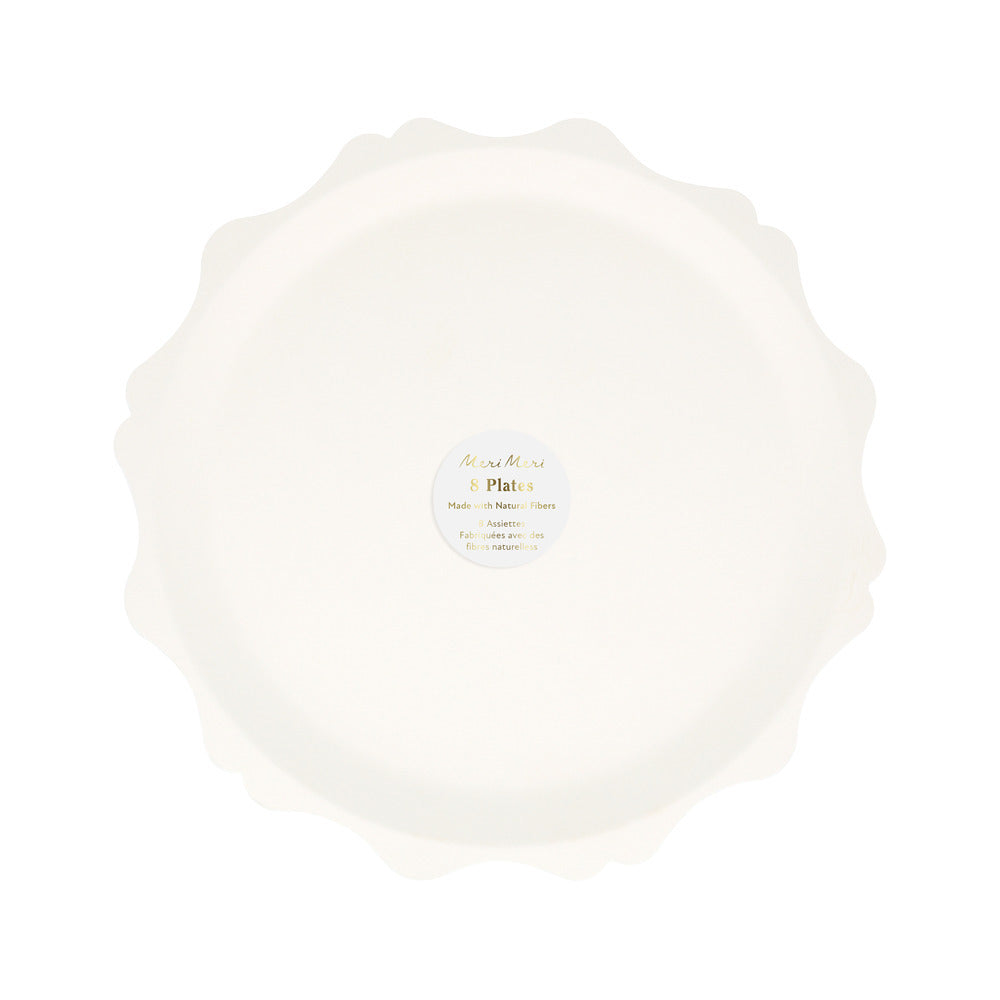 Platos compostables borde redondeado - blancos pequeños