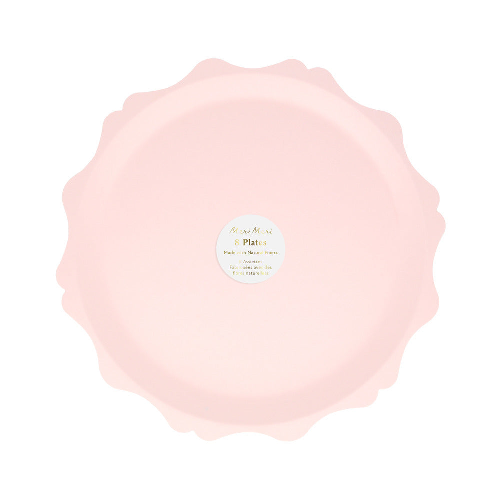 Platos compostables borde redondeado - rosados pequeños