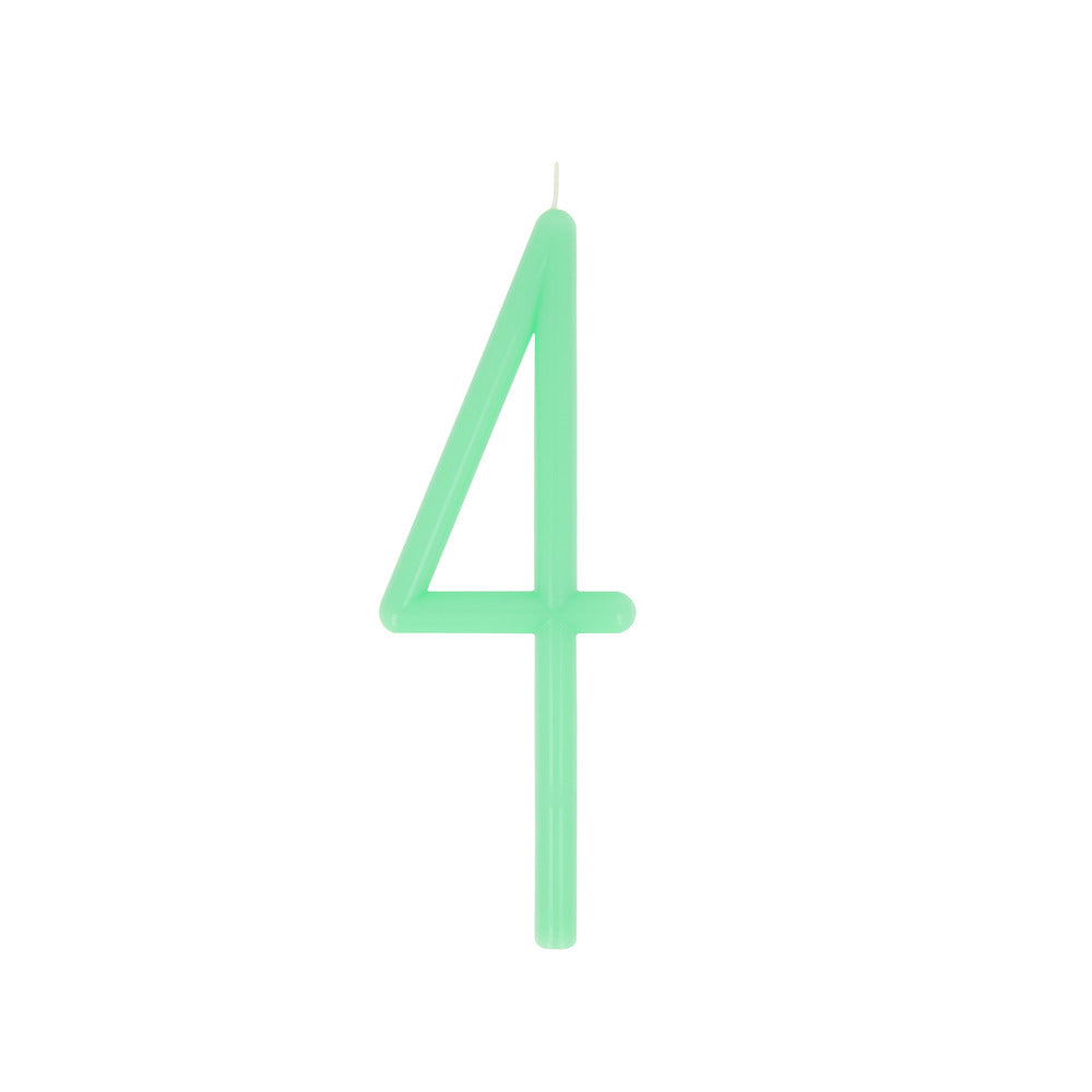 Vela número 4 - delgada verde