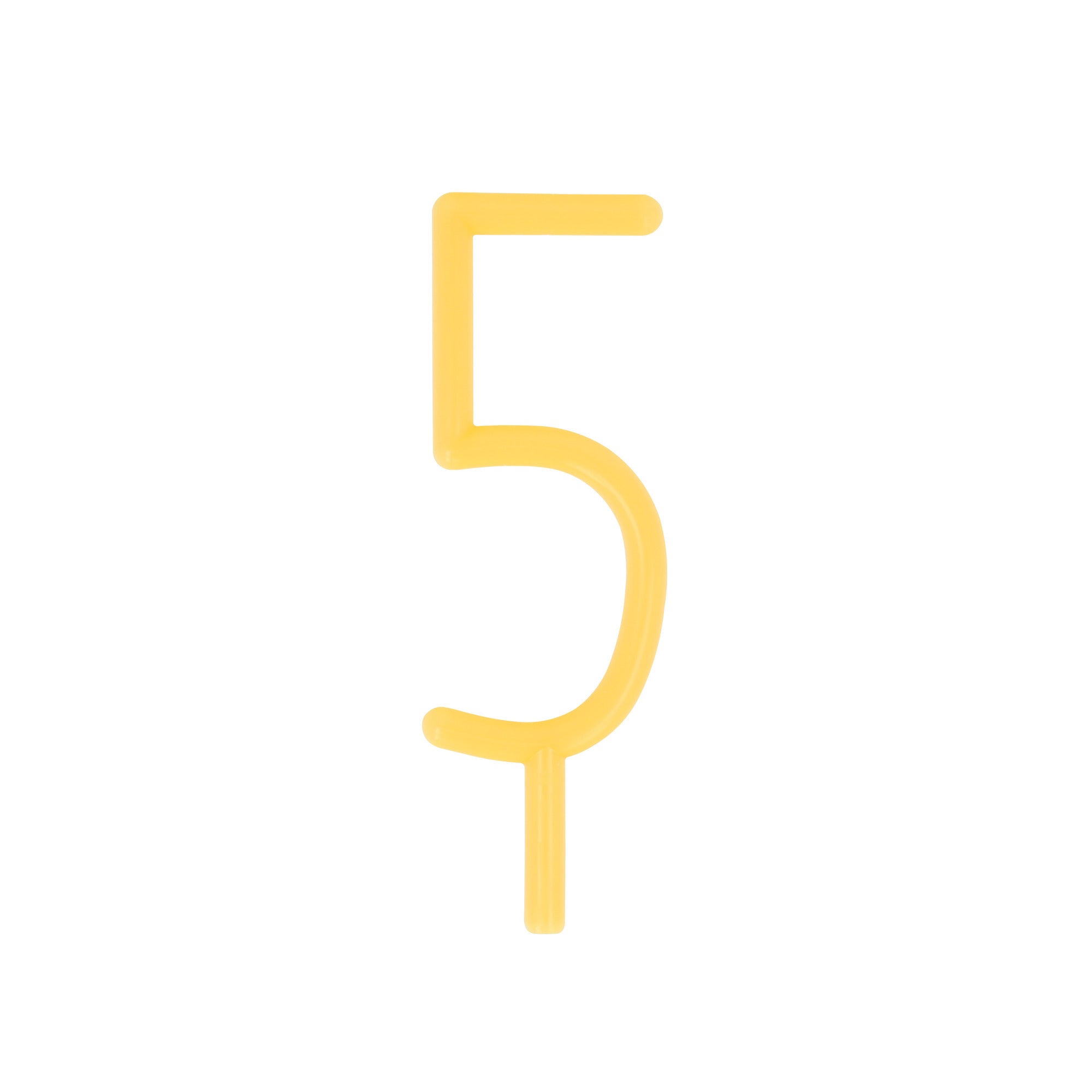 Vela número 5 - delgada amarillo