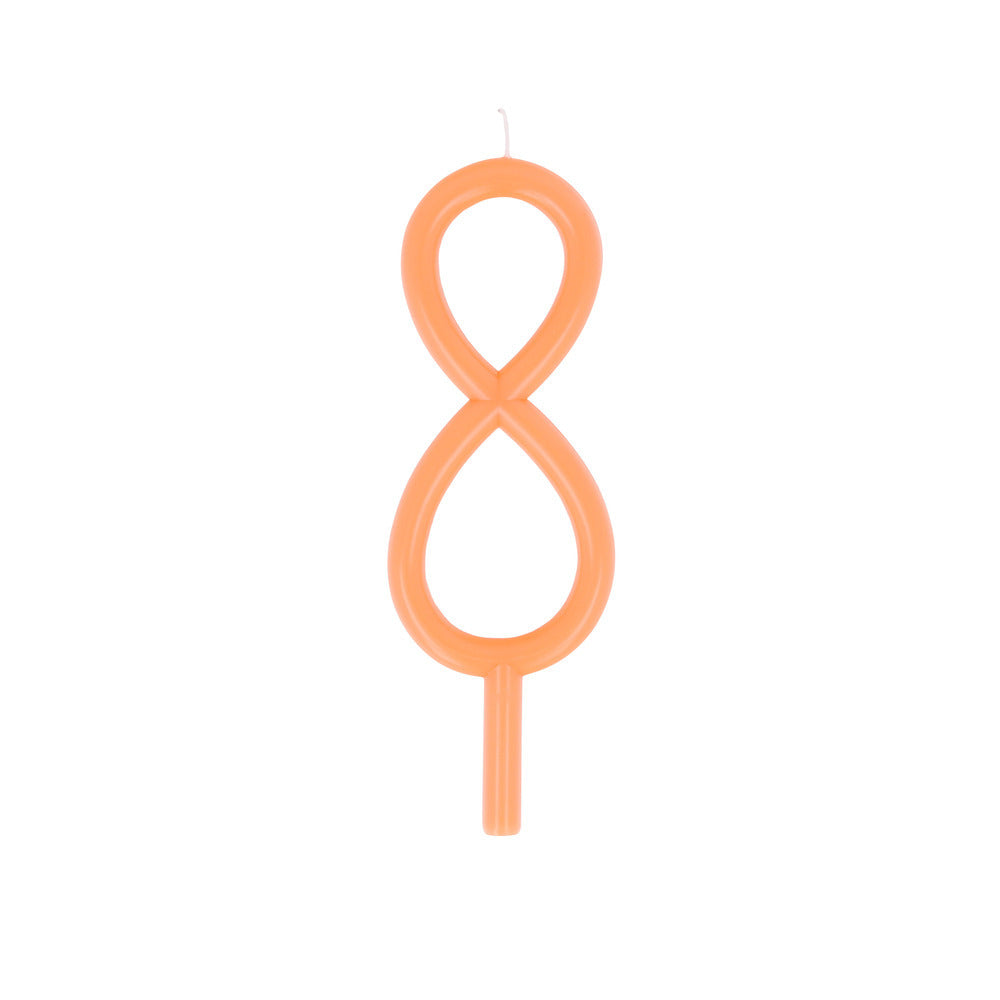 Vela número 8 - delgada naranjo