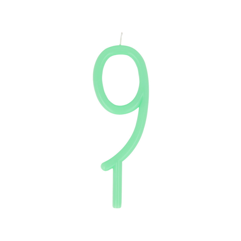 Vela número 9 - delgada verde