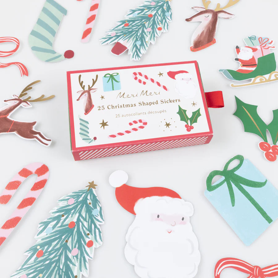Stickers en cajita - iconos de Navidad