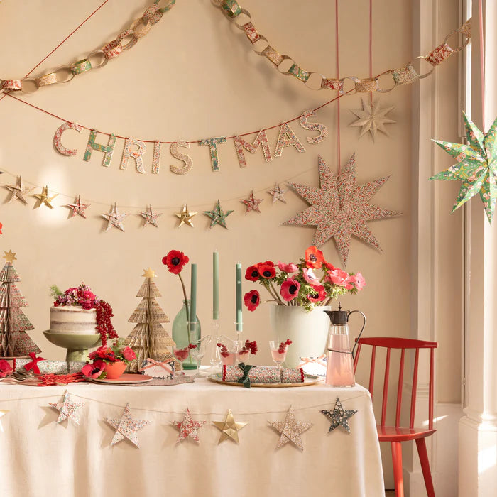 Guirnalda de estrellas origami Navidad Liberty