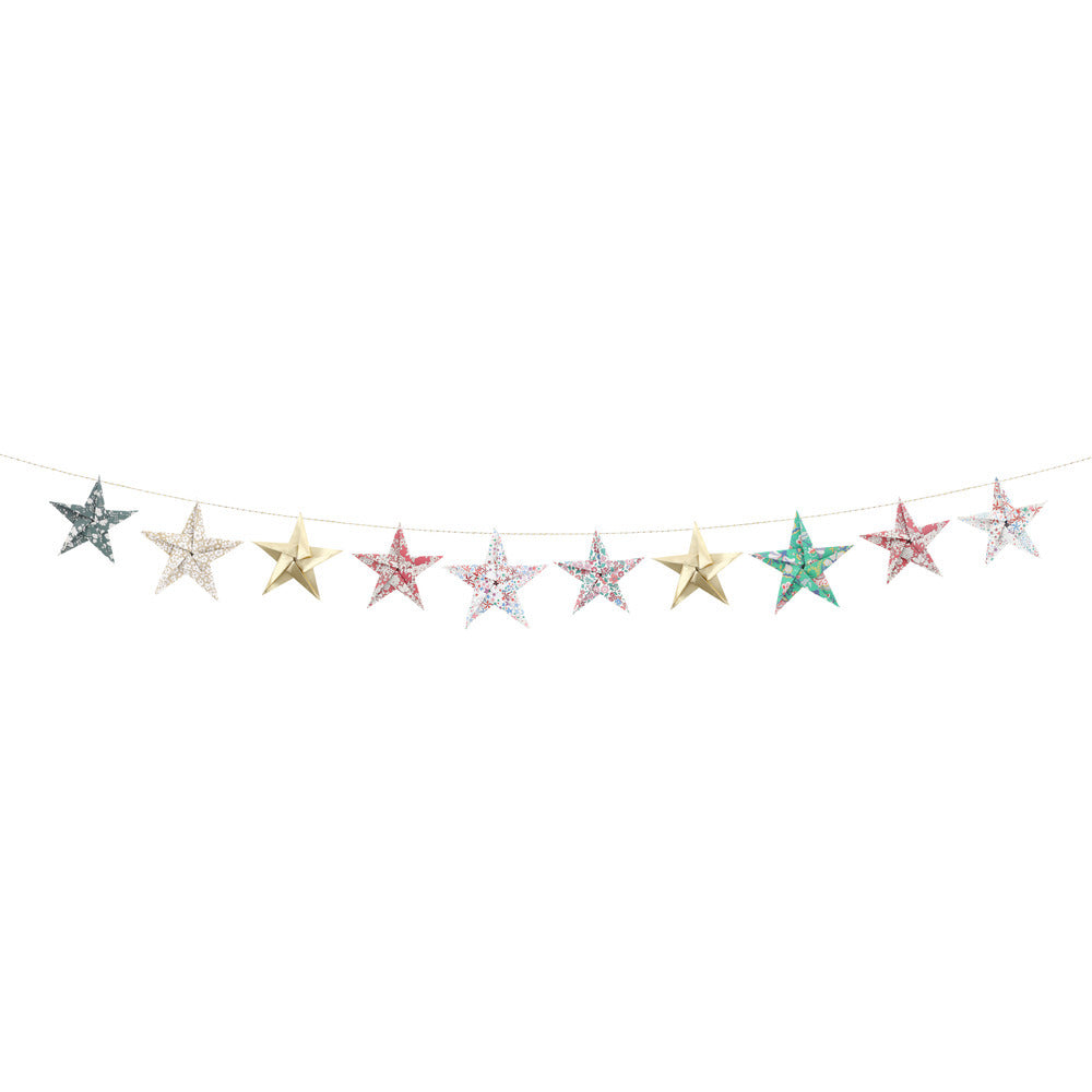 Guirnalda de estrellas origami Navidad Liberty