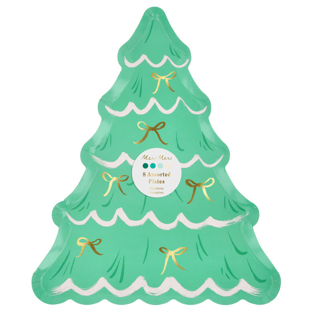 Plato con forma de arbol de Navidad