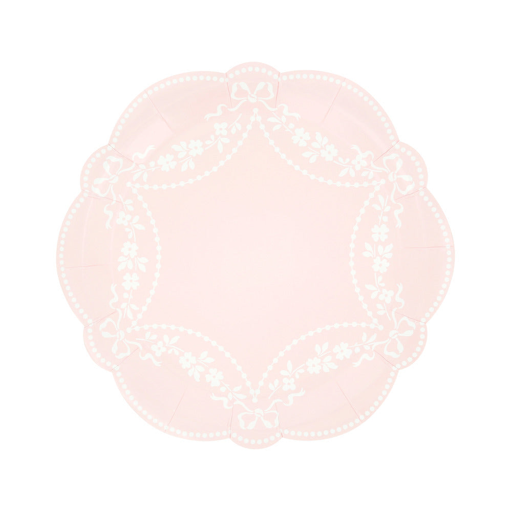 Platos Rococó rosado - medianos