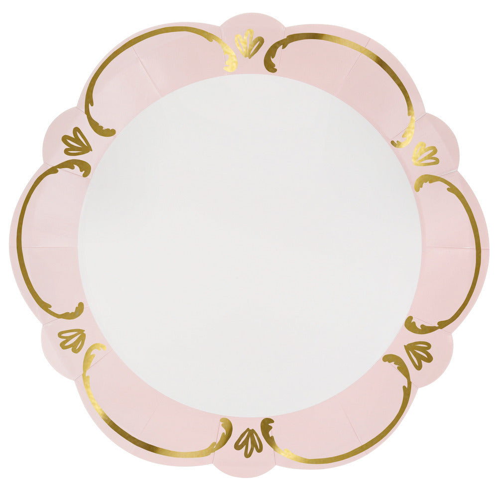 Platos Rococó pastel 4 colores - grandes
