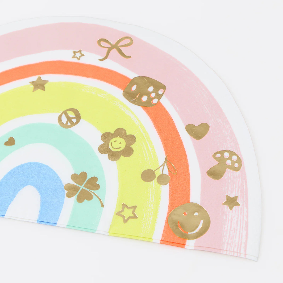 Servilletas con forma de arcoiris y charms