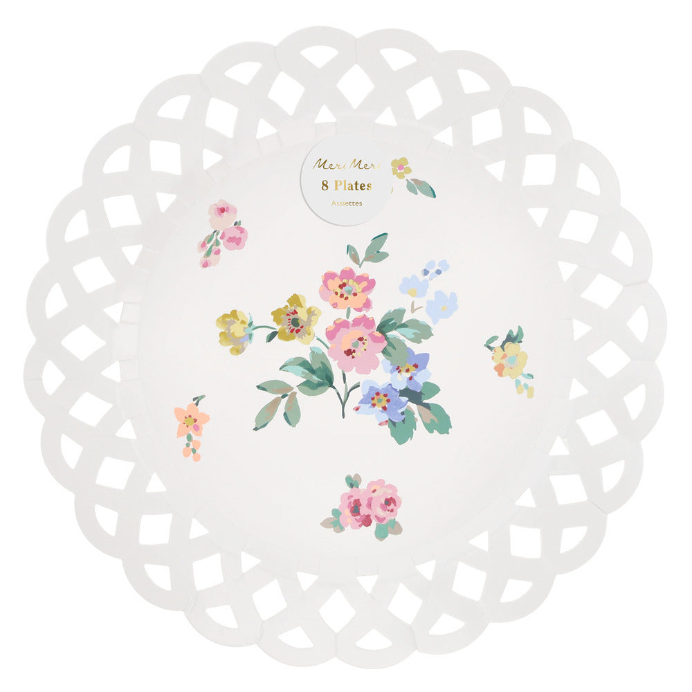 Platos con diseño de canasto de flores - grandes