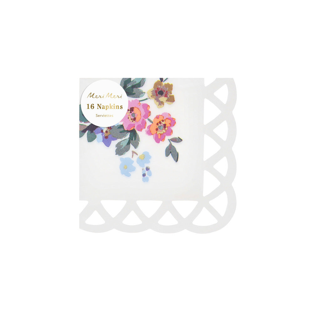 Servilletas con diseño de canasto de flores - pequeñas