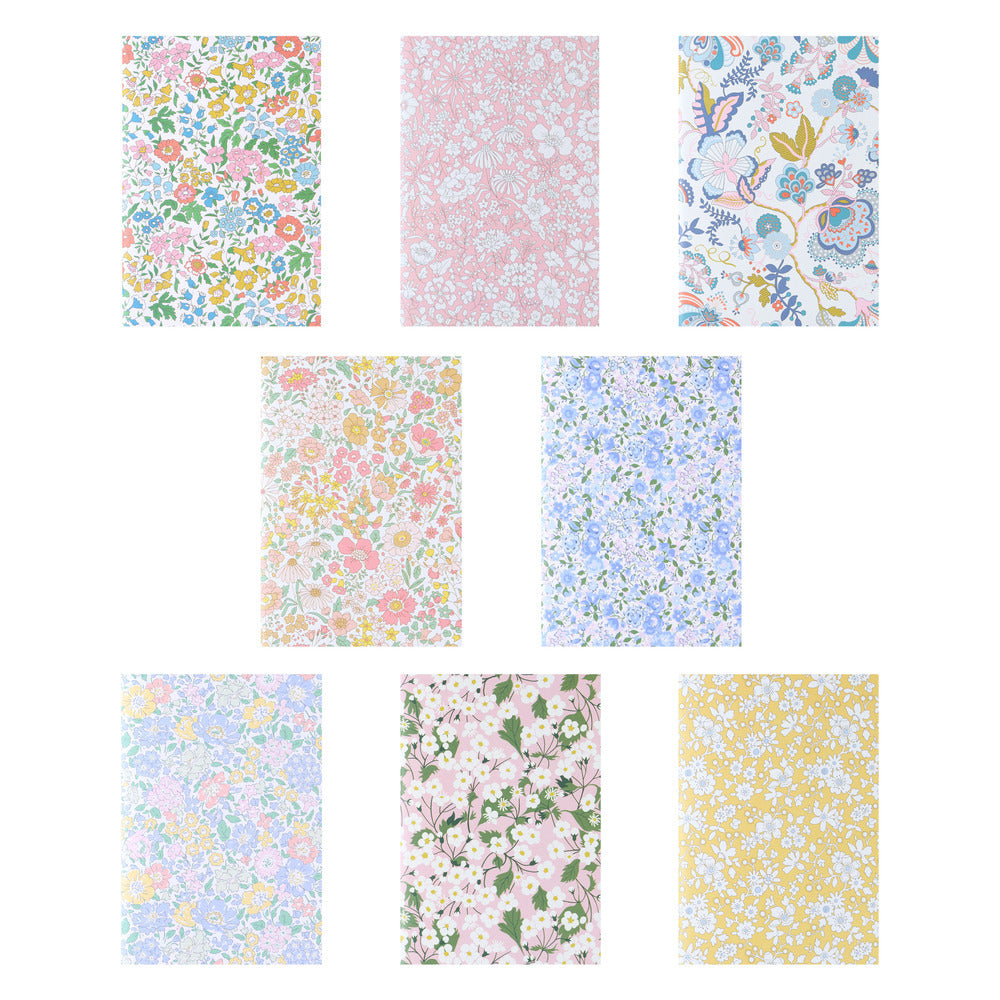 Set de 8 libretas Liberty en cajita - 80 hojas
