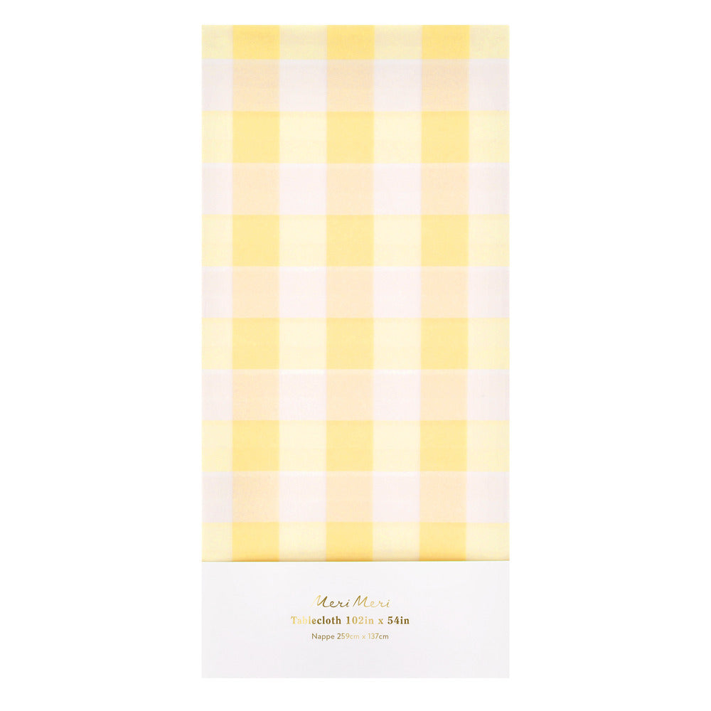 Mantel de papel - cuadrillé amarillo