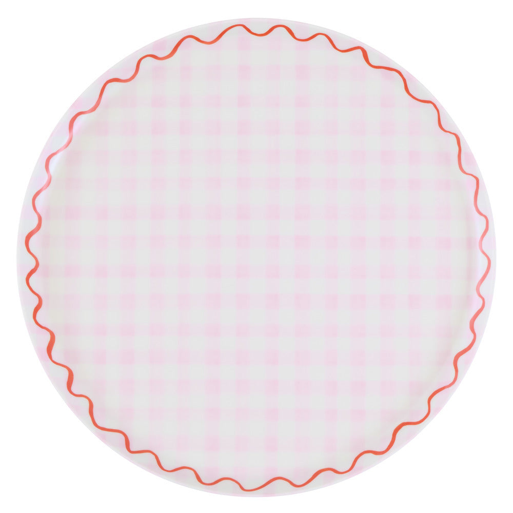 Set x 6 platos reutilizables cuadrillé - grandes