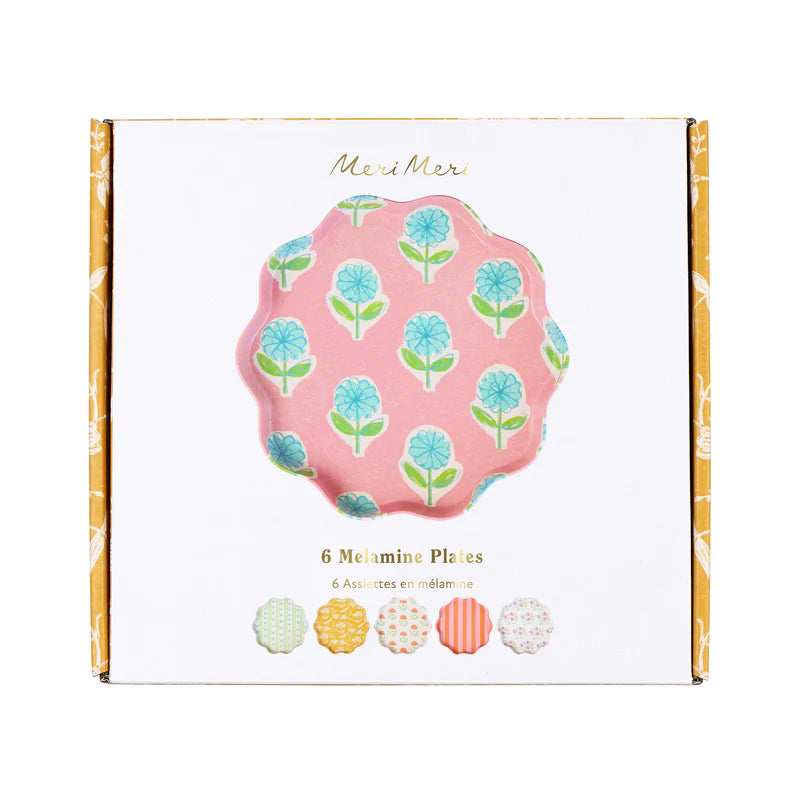 Set x 6 platos reutilizables Flora - pequeños