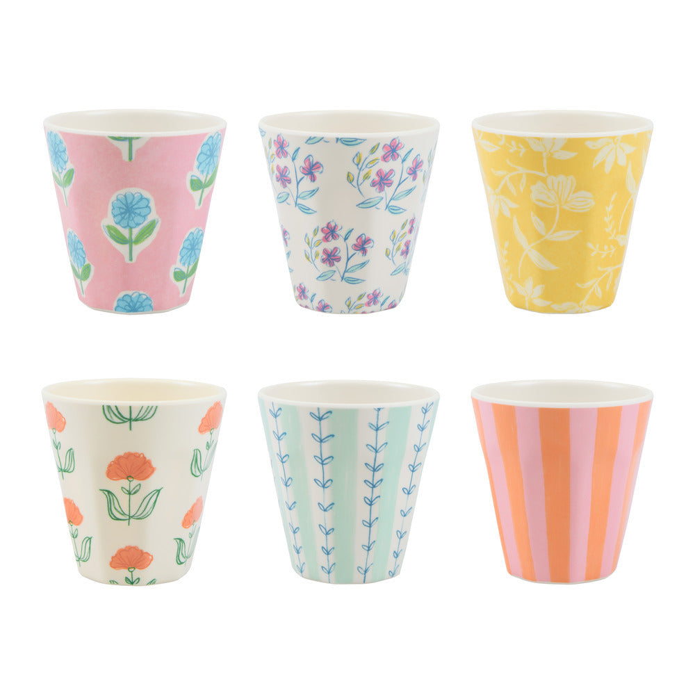 Set x 6 vasos reutilizables Flora