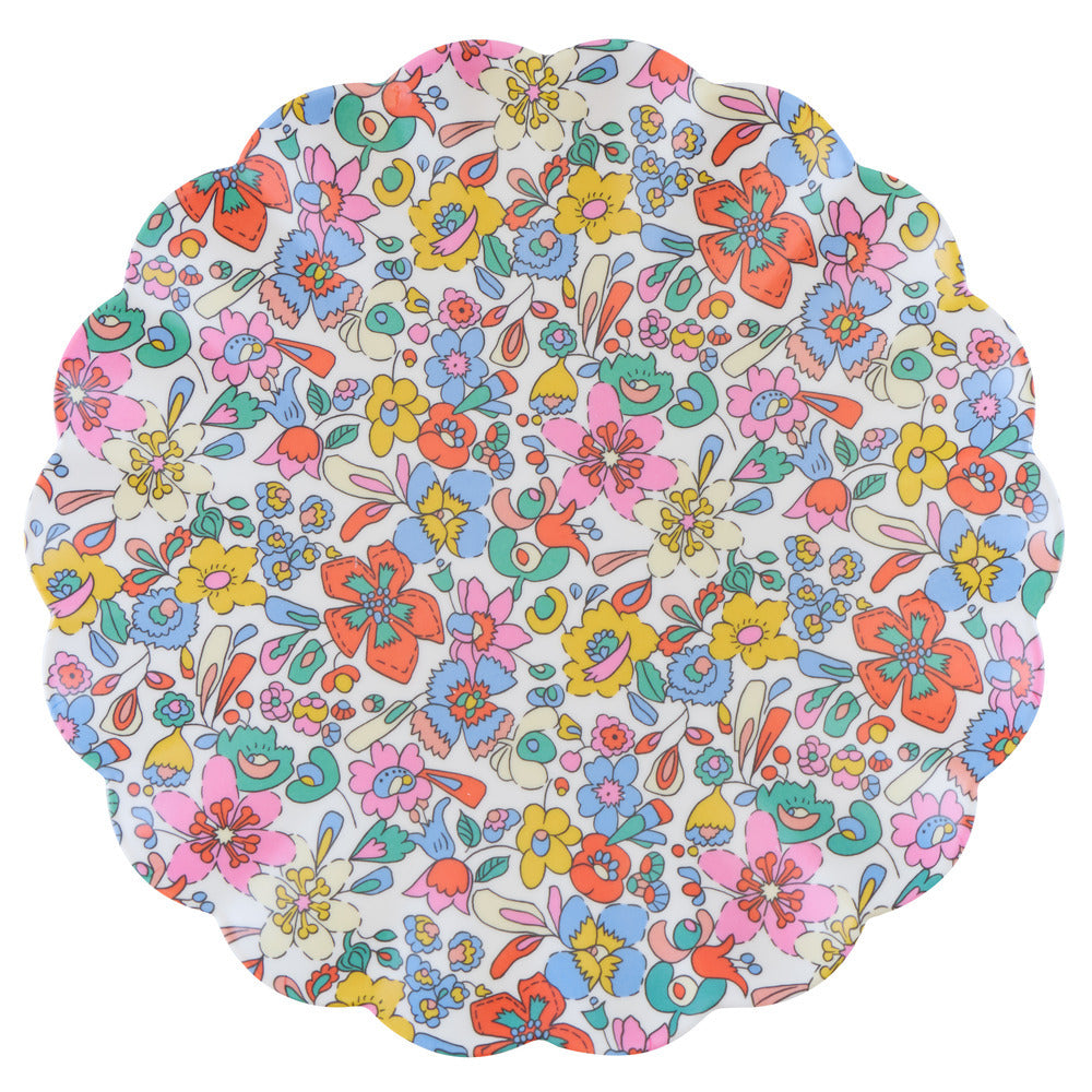 Set x 6 platos reutilizables jardín de flores Liberty - grandes