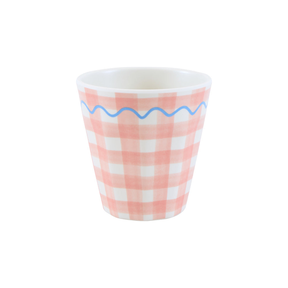Set x 6 vasos reutilizables cuadrillé