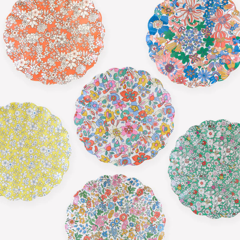 Set x 6 platos reutilizables jardín de flores Liberty - pequeños