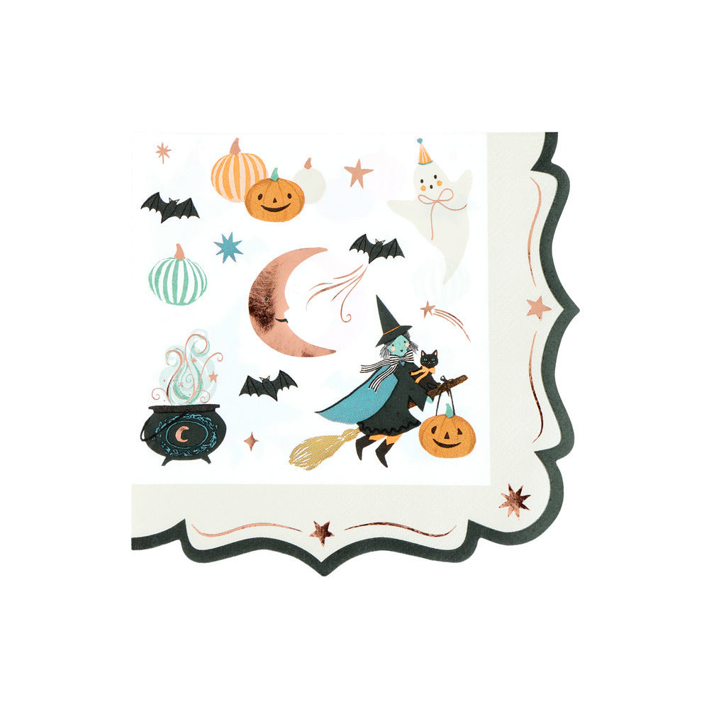 Servilletas Halloween borde decorado - pequeñas