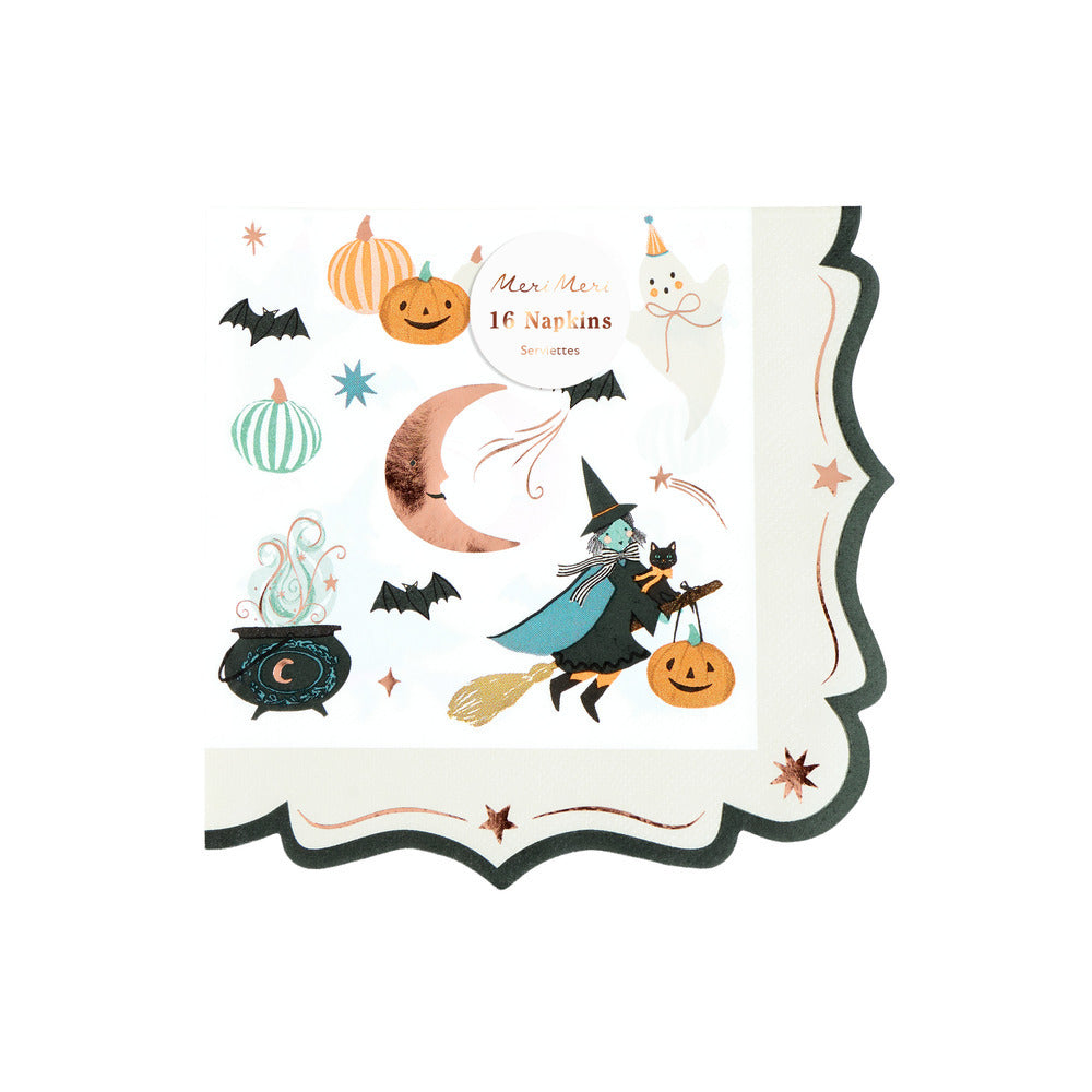 Servilletas Halloween borde decorado - pequeñas