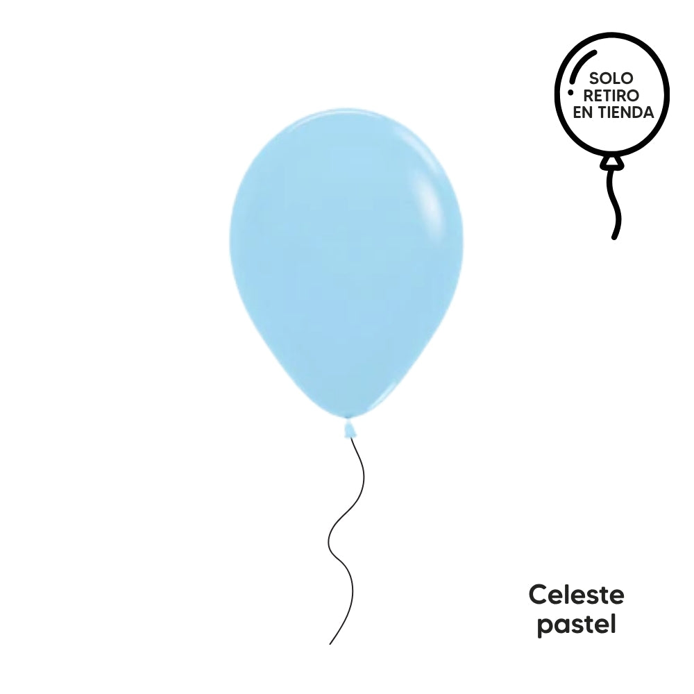 Globo 30cm inflado con helio - azules (elige un color)