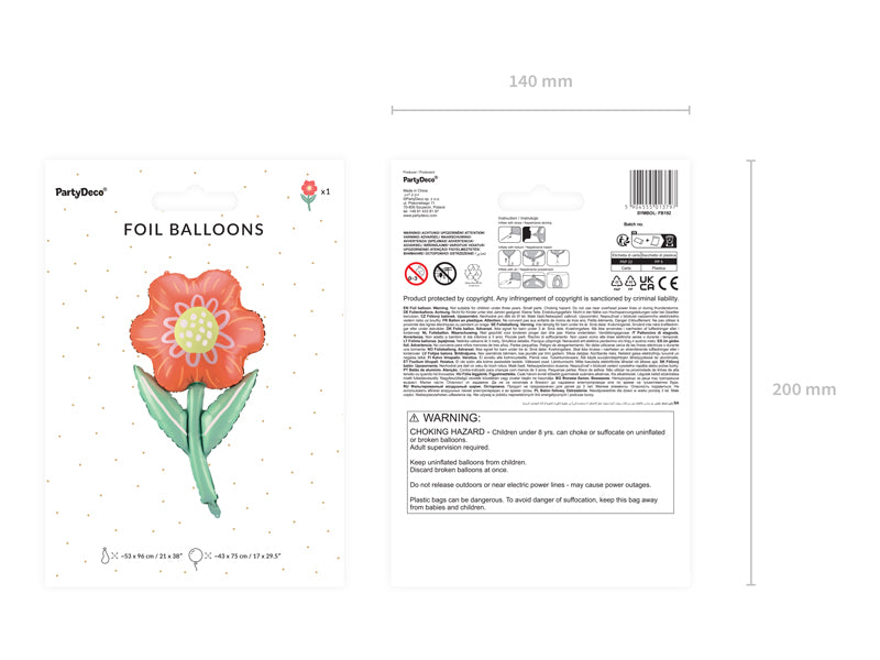 Globo metalizado - flor con tallo